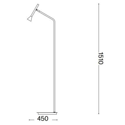 Ideal Lux - Світлодіодний торшер DIESIS LED/4,5W/230V CRI 95 чорний