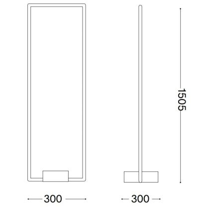 Ideal Lux - Світлодіодний торшер FRAME LED/30W/230V чорний