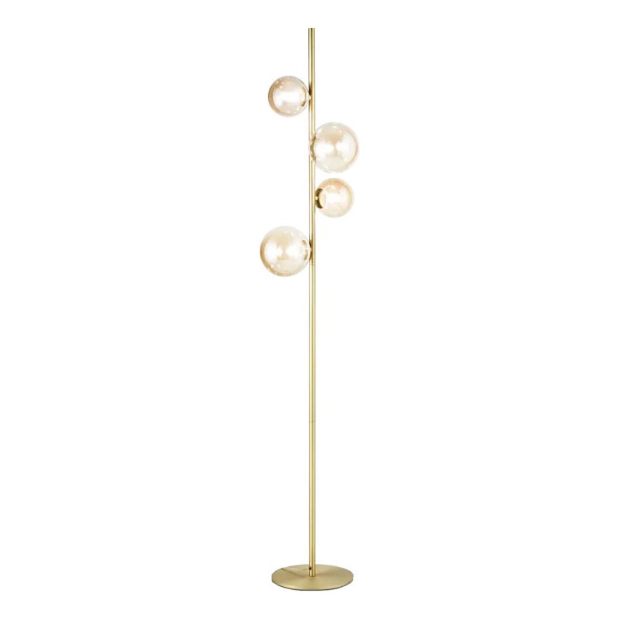 Ideal Lux - Світлодіодний торшер PERLAGE 4xG9/3W/230V золотий/димчастий