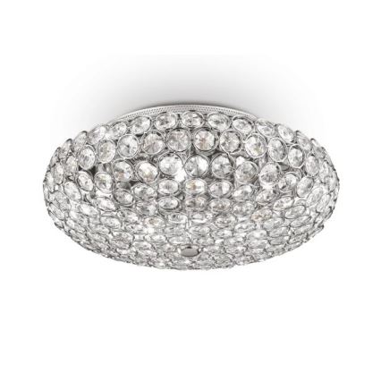 Ideal Lux - Світлодіодний кришталевий стельовий світильник KING 5xG9/3W/230V діаметр 38 см глянцевий хром