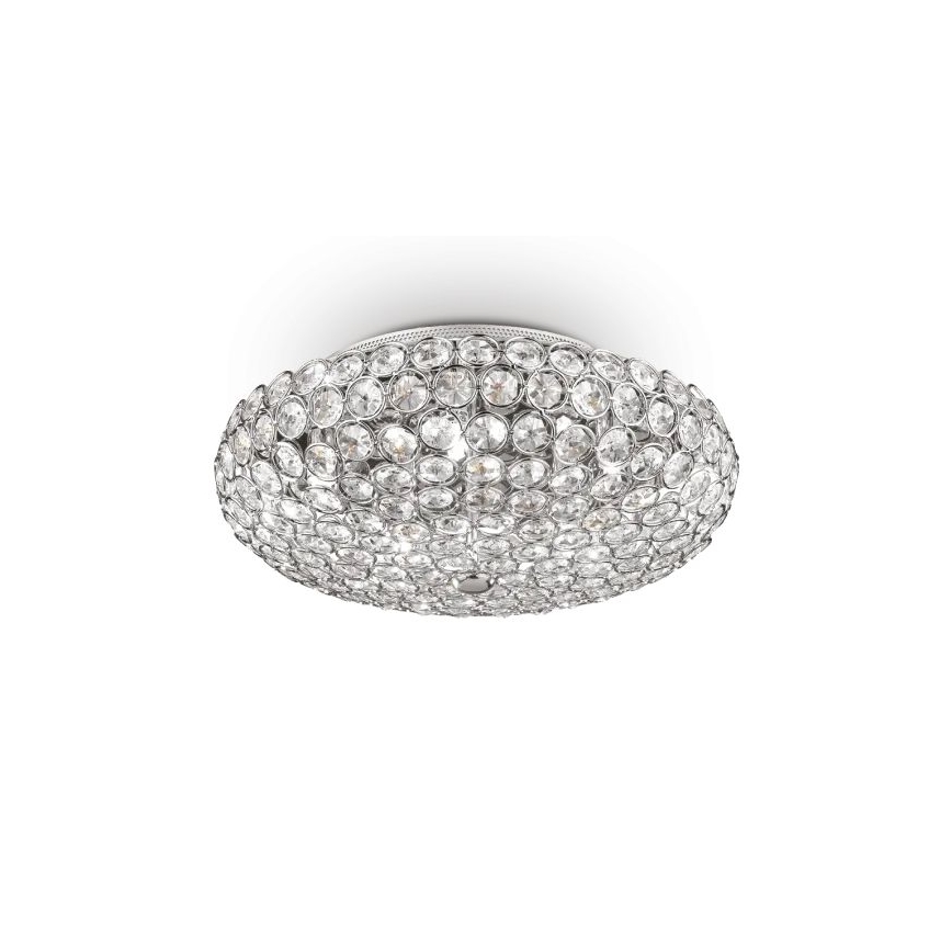 Ideal Lux - Світлодіодний кришталевий стельовий світильник KING 5xG9/3W/230V діаметр 38 см глянцевий хром