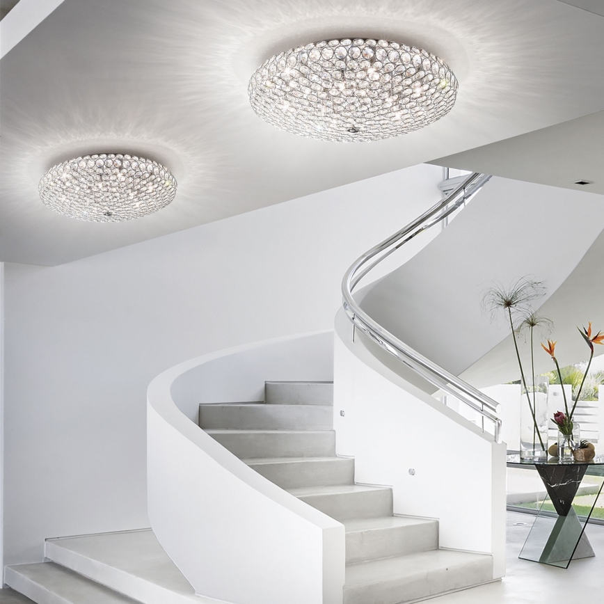 Ideal Lux - Світлодіодний кришталевий стельовий світильник KING 5xG9/3W/230V діаметр 38 см глянцевий хром