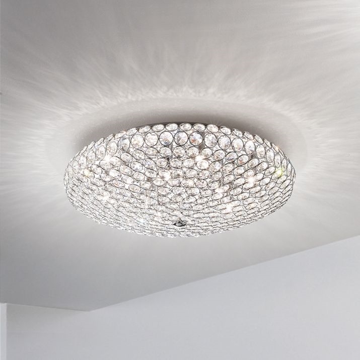Ideal Lux - Світлодіодний кришталевий стельовий світильник KING 5xG9/3W/230V діаметр 38 см глянцевий хром