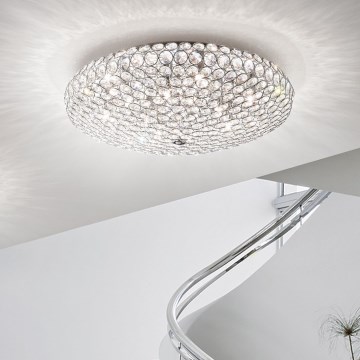 Ideal Lux - Світлодіодний кришталевий стельовий світильник KING 9xG9/3W/230V діаметр 53,5 см глянцевий хром
