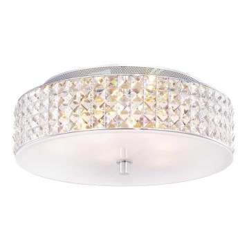 Ideal Lux - Світлодіодний кришталевий стельовий світильник ROMA 6xG9/3W/230V діаметр 40 см глянцевий хром