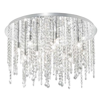 Ideal Lux - Світлодіодний кришталевий стельовий світильник ROYAL 12xG9/3W/230V діаметр 60 см глянцевий хром