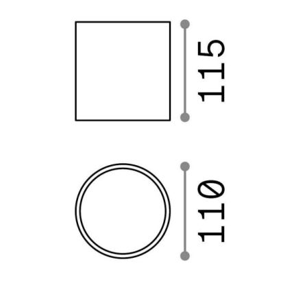 Ideal Lux - Точковий світильник для ванної кімнати GUN 1xGU10/28W/230V IP44 чорний