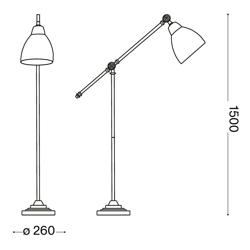 Ideal Lux - Торшер NEWTON 1xE27/42W/230V глянцевый хром