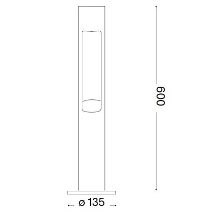 Ideal Lux - Уличная лампа ACQUA 1xG9/15W/230V 60 см IP44 антрацит