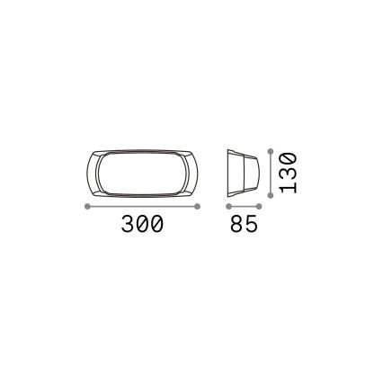 Ideal Lux - Уличный настенный светильник 1xE27/23W/230V черный IP66