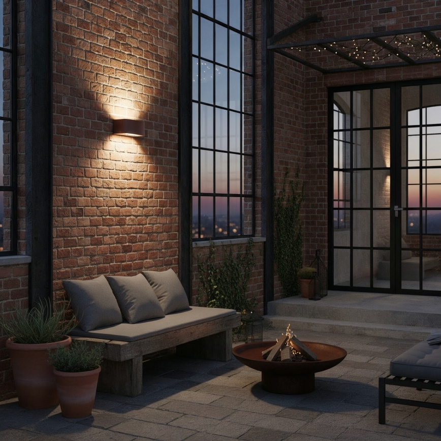 Ideal Lux - Уличный настенный светильник ANDROMEDA 1xE27/60W/230V IP55 коричневый