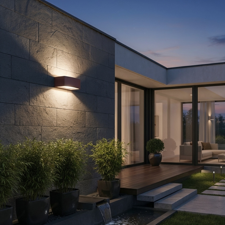 Ideal Lux - Уличный настенный светильник ANDROMEDA 1xE27/60W/230V IP55 коричневый