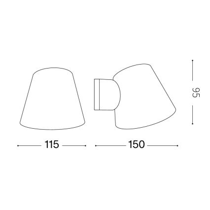 Ideal Lux - Уличный настенный светильник GAS 1xGU10/28Вт/230В IP43 коричневый