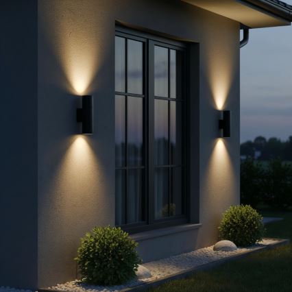 Ideal Lux - Уличный настенный светильник GUN 2xGU10/35W/230V IP44 антрацит