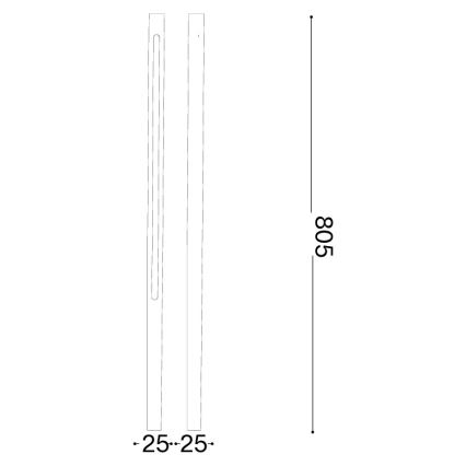 Ideal Lux - уличный светильник JEDI LED/12W/230V, 80 см, CRI 90, IP65, коричневый