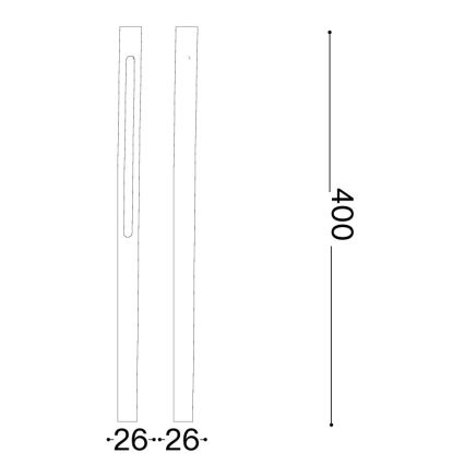Ideal Lux - уличный светильник JEDI LED/7W/230V, 40 см, CRI 90, IP65, антрацит