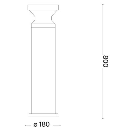 Ideal Lux - Уличный светильник TORRE 1xE27/15W/230V 80 см IP65 коричневый