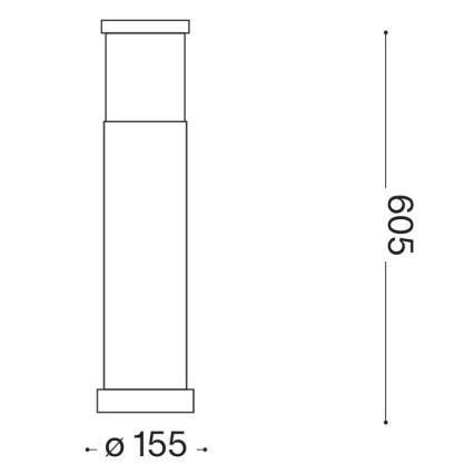 Ideal Lux - Уличный светильник TRONCO 1xE27/42W/230V 60 см IP65 белый