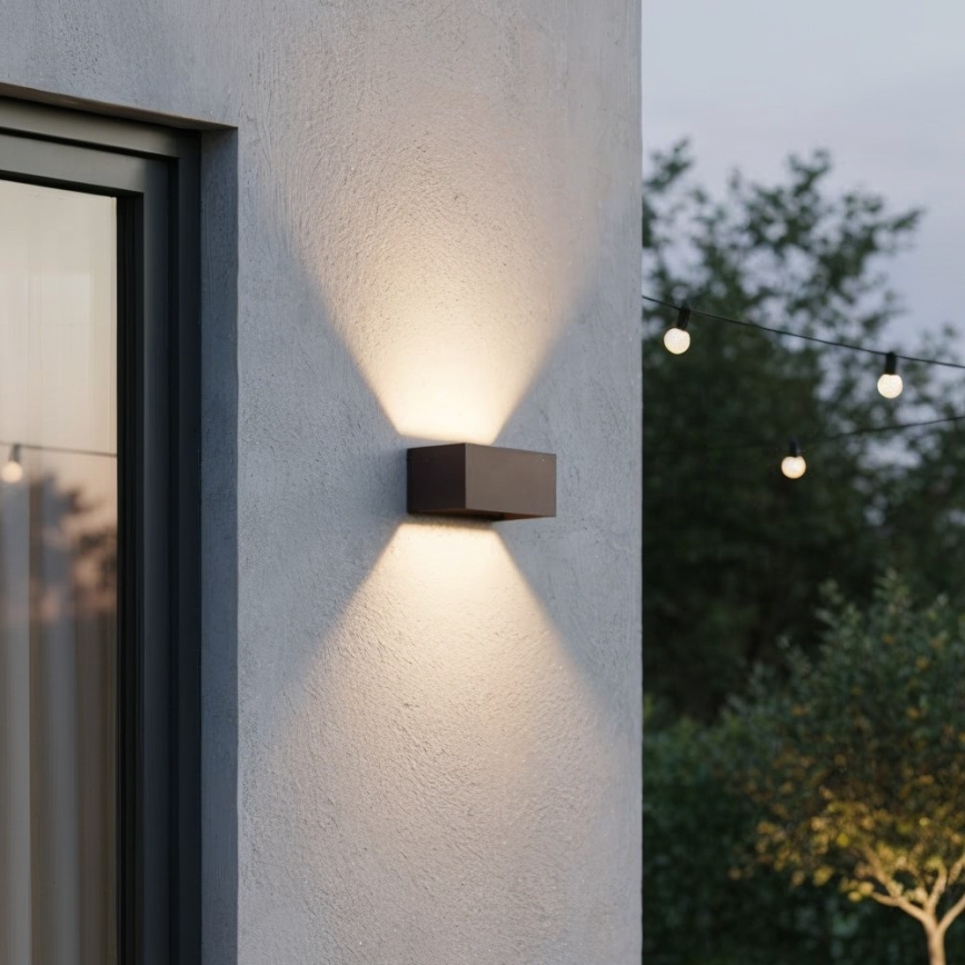 Ideal Lux - Уличный светодиодный настенный светильник ATOM LED/25W/230V CRI 90 IP54 коричневый