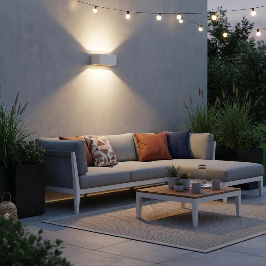 Ideal Lux - Уличный светодиодный настенный светильник ATOM LED/25W/230V CRI 90 IP54 белый