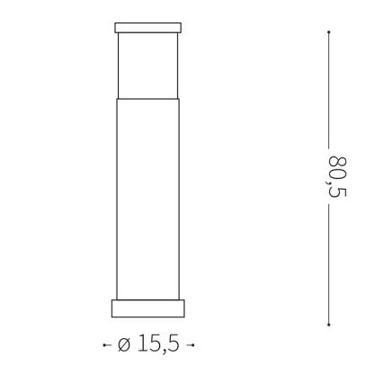 Ideal Lux - Уличная лампа 1xE27/42W/230V 80 см IP44 антрацит