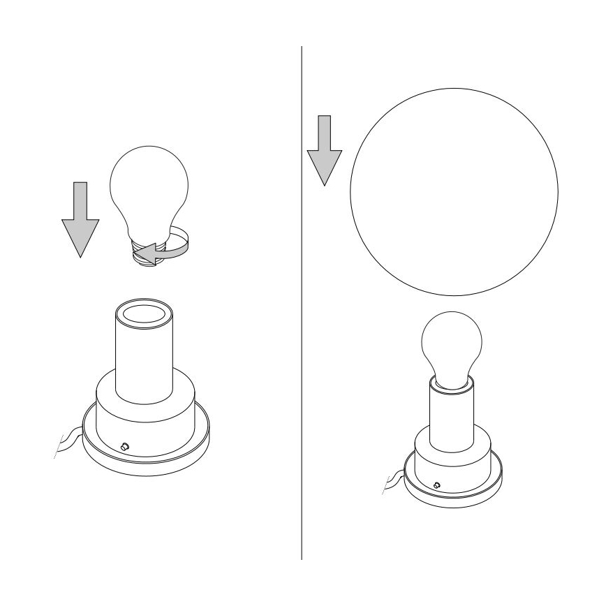 Ideal Lux - Універсальне запасне скло MAPA E27, діаметр 20 см, біле
