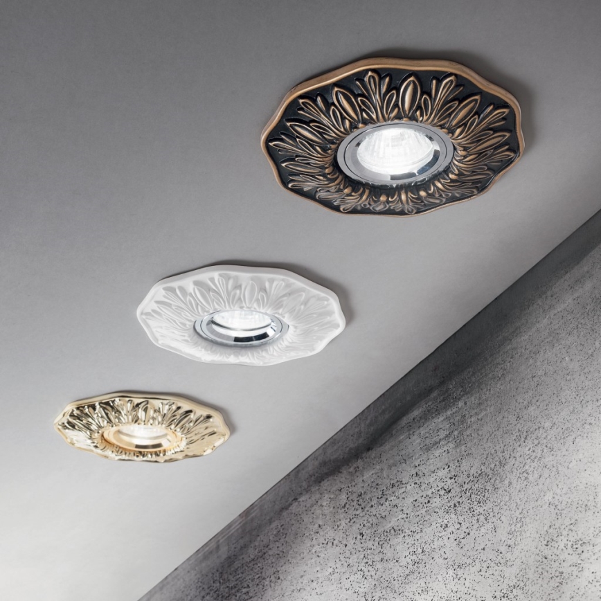 Ideal Lux - встраиваемый потолочный светильник POLKA 1xGU10/50W/230V золотой