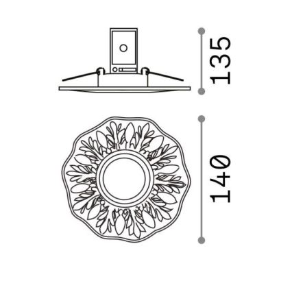 Ideal Lux - встраиваемый потолочный светильник POLKA 1xGU10/50W/230V золотой