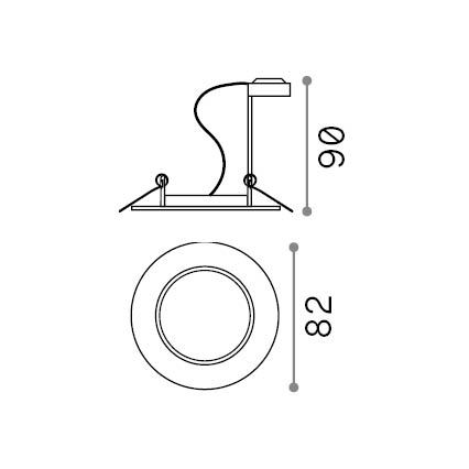 Ideal Lux - Встраиваемый потолочный светильник SWING 1xGU10/28W/230V, диаметр 8,2 см, латунь