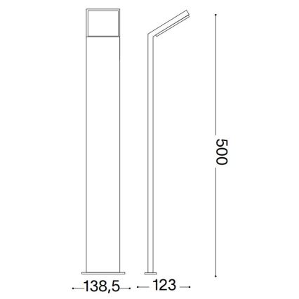 Ideal Lux - Вулична світлодіодна лампа STYLE LED/8,5W/230V 3000K 50 см CRI 90 IP54 антрацит