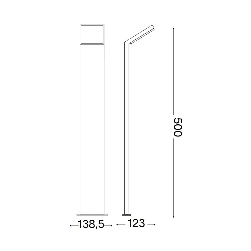 Ideal Lux - Вулична світлодіодна лампа STYLE LED/8,5W/230V 3000K 50 см CRI 90 IP54 антрацит