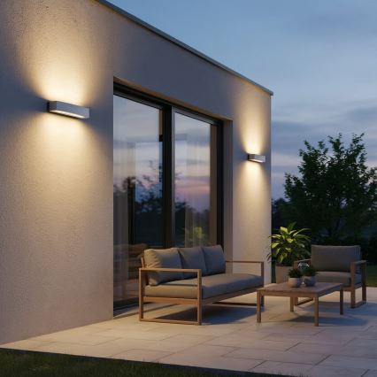 Ideal Lux - Вуличний настінний світильник ANDROMEDA 2xE27/60W/230V IP55 сірий