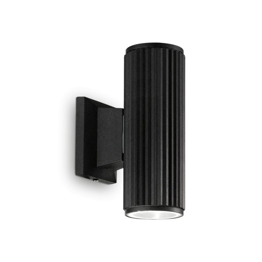 Ideal Lux - Вуличний настінний світильник BASE 2xGU10/28W/230V IP44 чорний