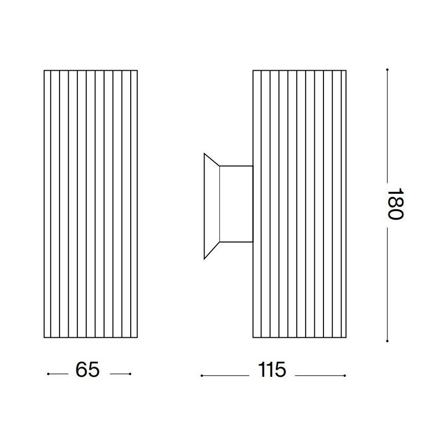 Ideal Lux - Вуличний настінний світильник BASE 2xGU10/28W/230V IP44 чорний