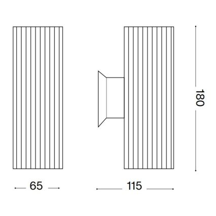 Ideal Lux - Вуличний настінний світильник BASE 2xGU10/28W/230V IP44 чорний