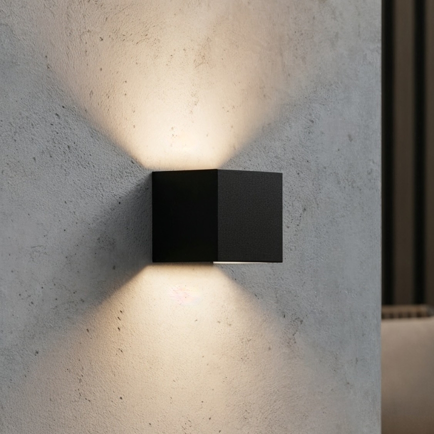 Ideal Lux - Вуличний світлодіодний настінний світильник ATOM LED/12W/230V CRI 90 IP54 чорний