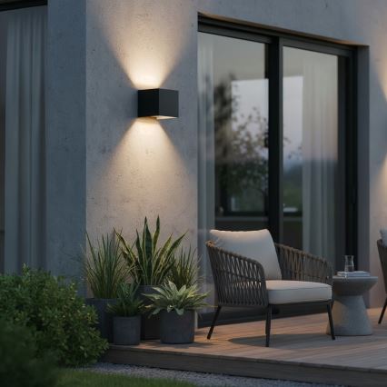 Ideal Lux - Вуличний світлодіодний настінний світильник ATOM LED/12W/230V CRI 90 IP54 чорний