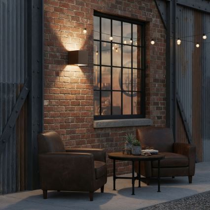 Ideal Lux - Вуличний світлодіодний настінний світильник ATOM LED/12W/230V CRI 90 IP54 коричневий