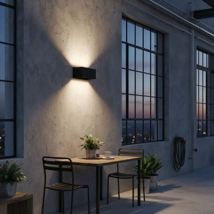 Ideal Lux - Вуличний світлодіодний настінний світильник ATOM LED/25W/230V CRI 90 IP54 чорний