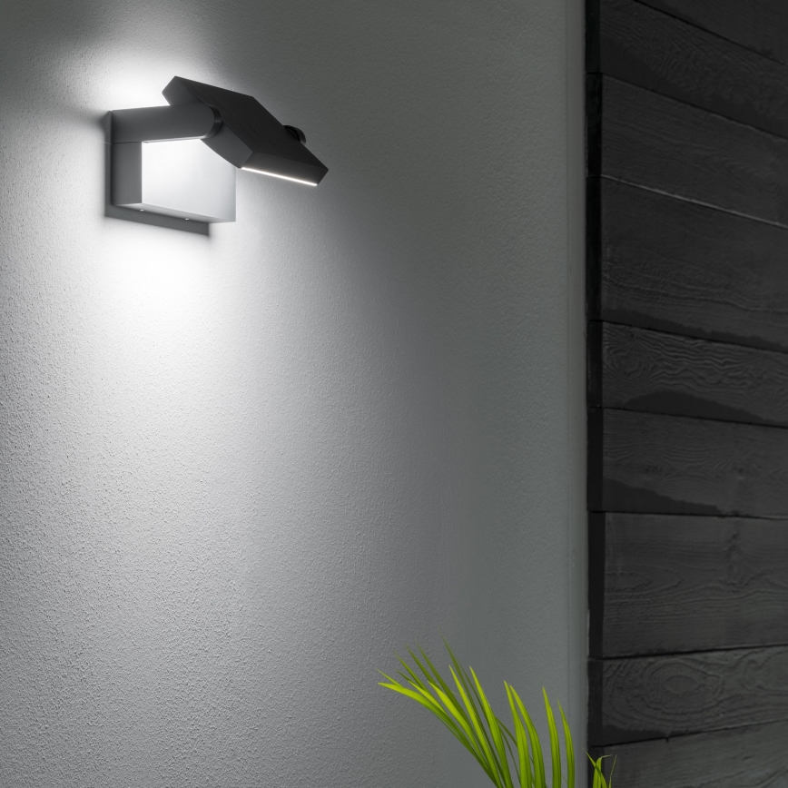 Ideal Lux - Вуличний світлодіодний настінний світильник SWIPE LED/21W/230V CRI 90 IP54 антрацит