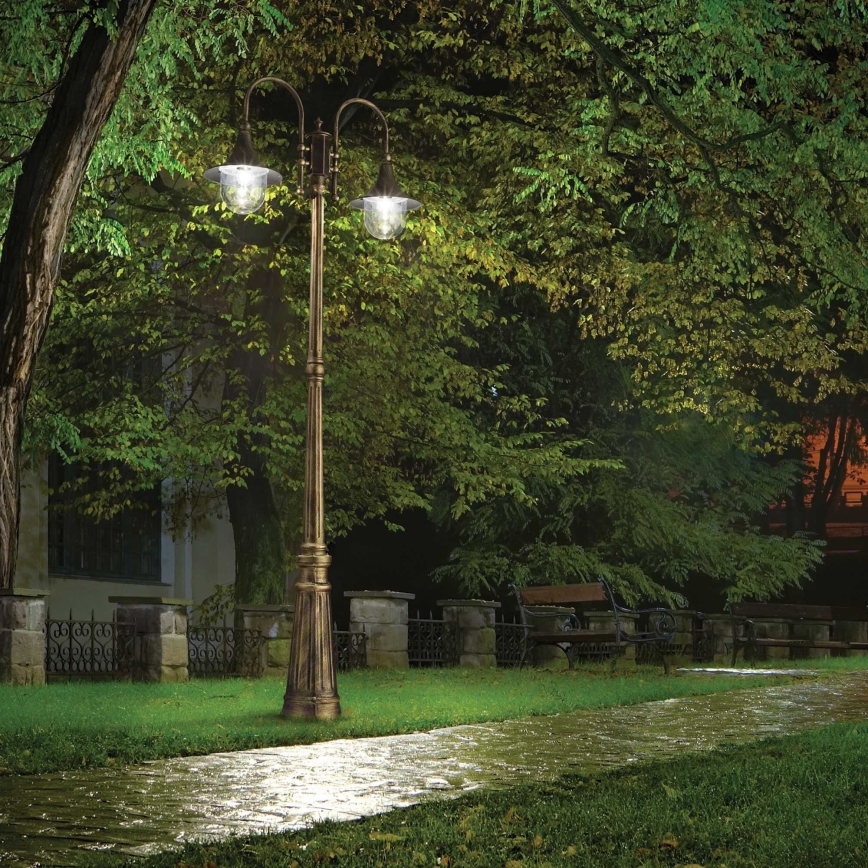 Ideal Lux - Вулична лампа CIMA 2xE27/52W/230V 216 см IP43 патина