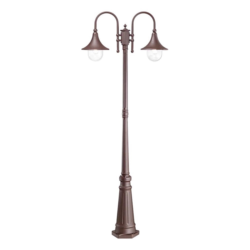 Ideal Lux - Вулична лампа CIMA 2xE27/52W/230V 216 см IP43 коричневий