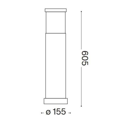 Ideal Lux - Вулична лампа TRONCO 1xE27/42W/230V 60,5 см IP65 коричневий