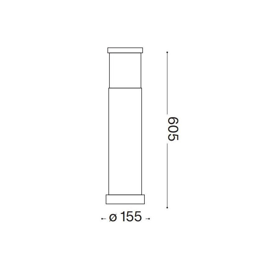 Ideal Lux - Вулична лампа TRONCO 1xE27/42W/230V 60,5 см IP65 коричневий