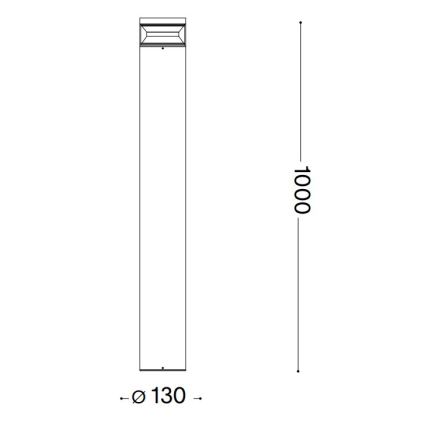 Ideal Lux - Вулична світлодіодна лампа BOEING LED/14W/230V 100 см CRI 90 IP65 антрацит