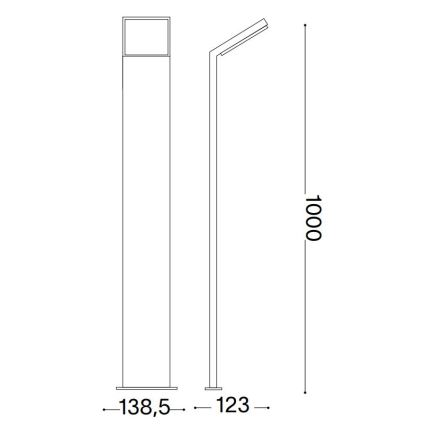 Ideal Lux - Вулична світлодіодна лампа STYLE LED/8,5W/230V 4000K 100 см CRI 90 IP54 антрацит