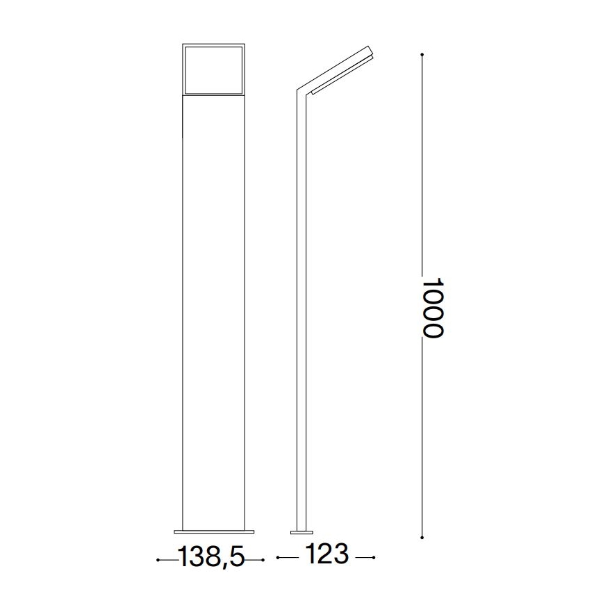 Ideal Lux - Вулична світлодіодна лампа STYLE LED/8,5W/230V 4000K 100 см CRI 90 IP54 антрацит