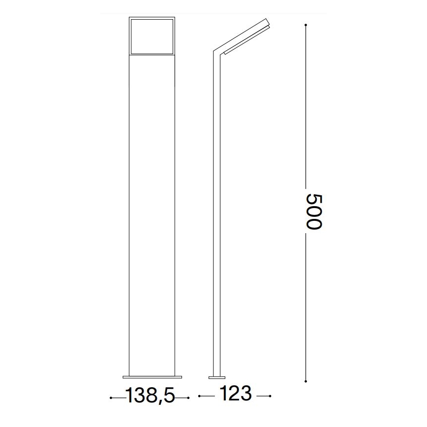 Ideal Lux - Вулична світлодіодна лампа STYLE LED/8,5W/230V 3000K 50 см CRI 90 IP54 антрацит