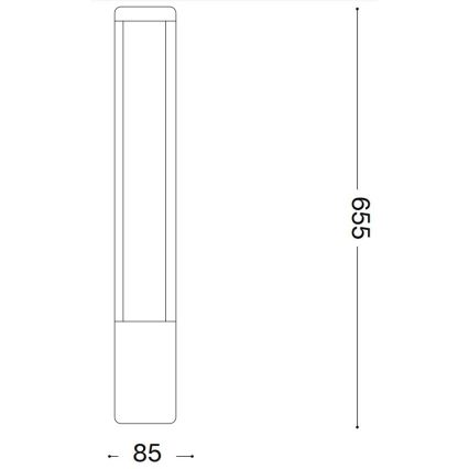 Ideal Lux - Вулична світлодіодна лампа TIFONE LED/8,5W/230V 65,5 см IP65 антрацит