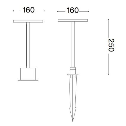Ideal Lux - Вулична світлодіодна лампа TOFFEE LED/11W/230V CRI 90 IP65 антрацит